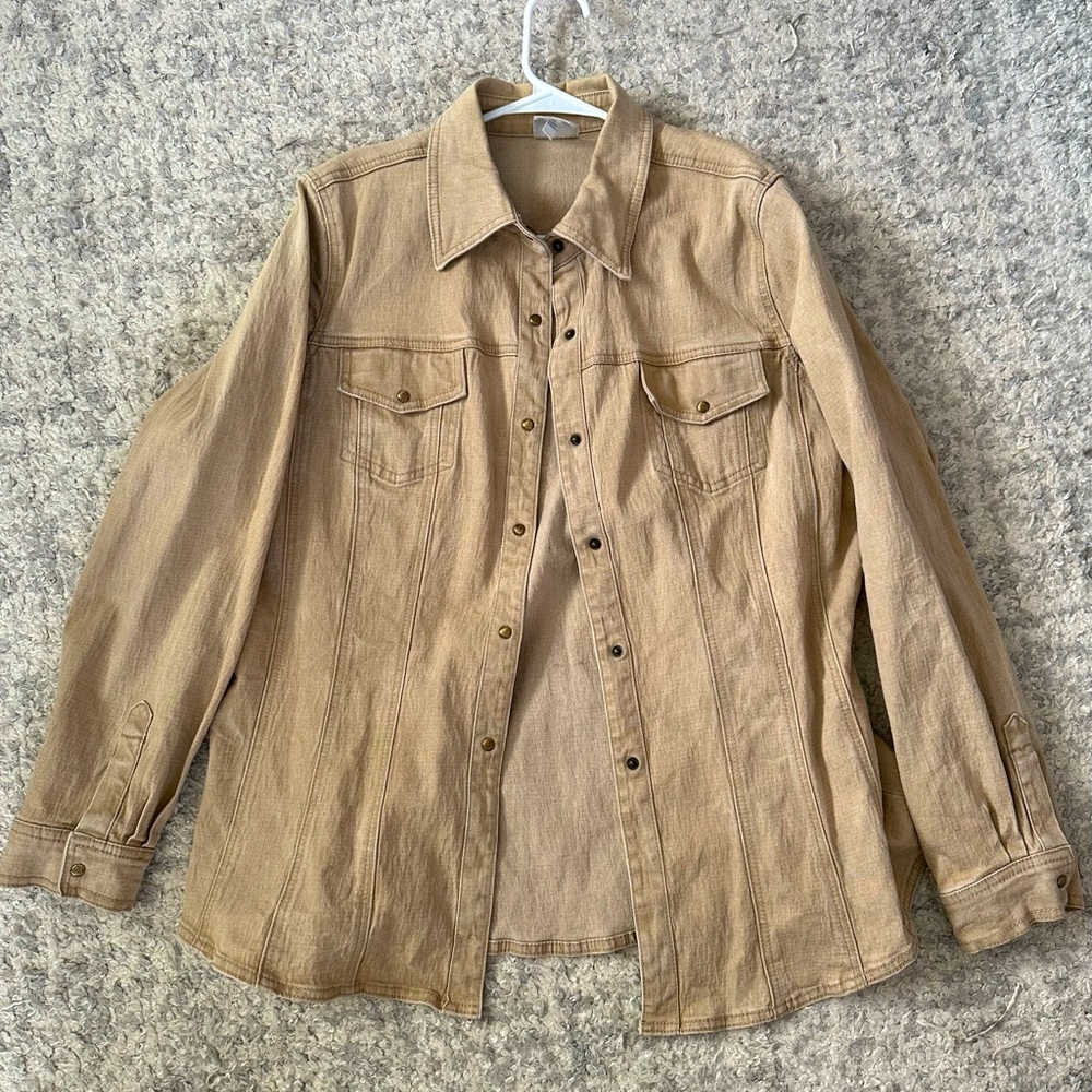 Tan button up shirt